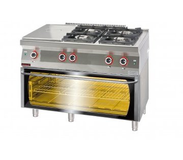 Plynový sporák s varnou deskou -  elektrická trouba Kromet 700.KG-4/I-400/PE-3