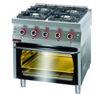 Plynový sporák s plynovou troubou Kromet 700.KG-4/PG-2
