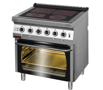 Sklokeramický sporák s elektrickou troubou Kromet 700.KE-4C/PE-2