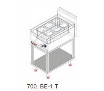 El. vodní lázeň s otevřenou podestavbou 700.BE-1.T