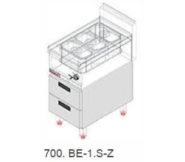 El. vodní lázeň s podestavbou se zásuvkami 700.BE-1.S-Z