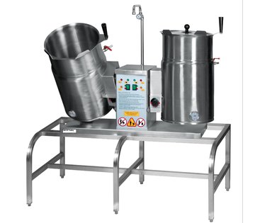 Elektrický varný kotlík dvojitý vyklápěcí Kromet KEP-30.1x2