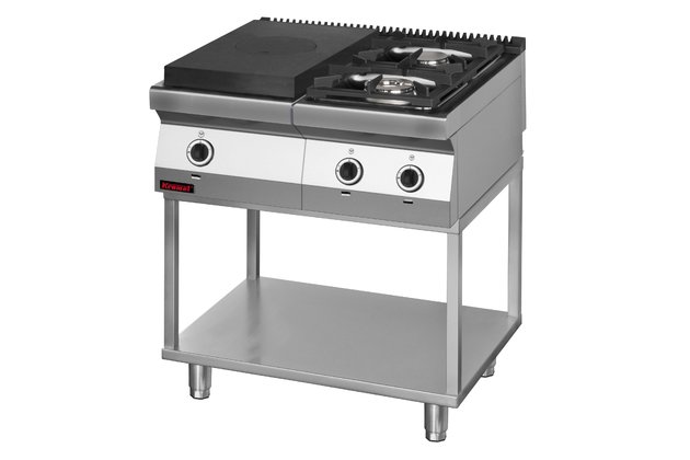 Plynové tálové vařidlo Kromet 700.KG-2/I-400.T s otevřenou podestavbou