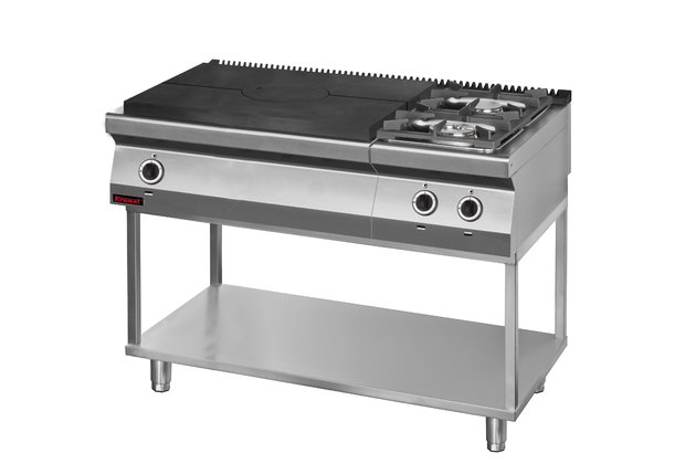 Plynové tálové vařidlo Kromet 700.KG-2/I-800.T s otevřenou podestavbou