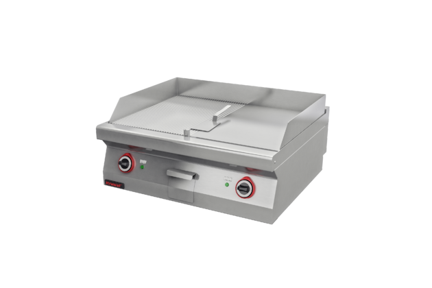 Elektrická grilovací plotna bez podestavby hladká/rýhovaná Kromet 700.PBE-800GR