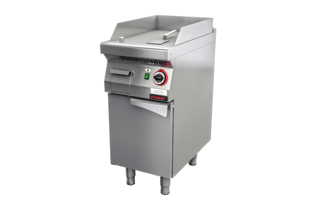 Plynová grilovací deska hladká s uzavřenou podestavbou a dvířky Kromet 700.PBG-400G