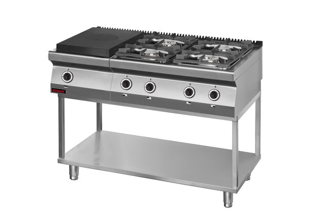 Plynové tálové vařidlo Kromet 700.KG-4/I-400.T s otevřenou podestavbou