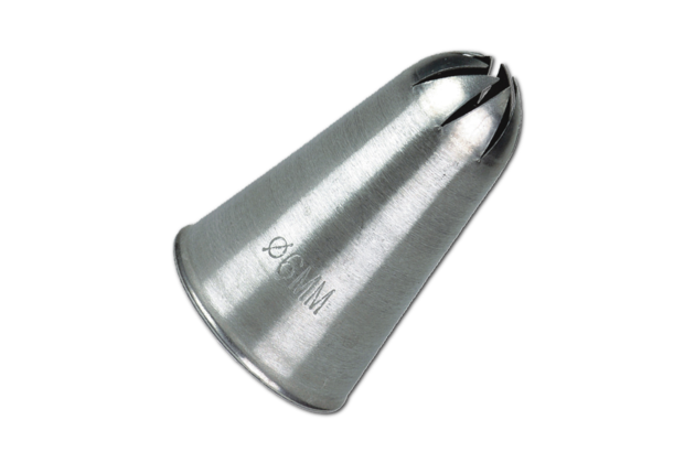 Koncovka nerezová lisovaná - růže 8 mm