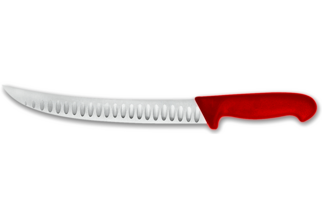 Nůž na krájení s výbrusem 20 cm - červený