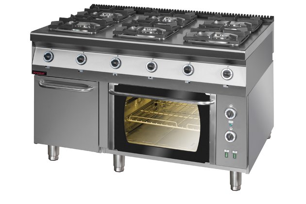Plynový sporák s horkovzdušnou troubou Kromet 900.KG-6/PE-1T/SD