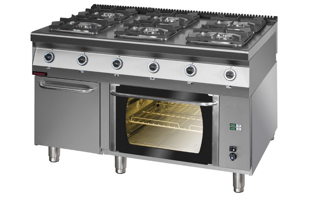 Plynový sporák s plynovou troubou Kromet 900.KG-6/PG-1T/SD