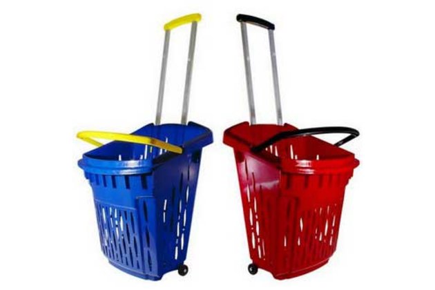 Koš plastový na kolečkách 