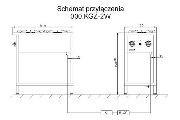 2 hořáky samostatná 000.KG-2.L2
