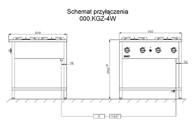 4 hořáky samostatná 000.KG-4.L2