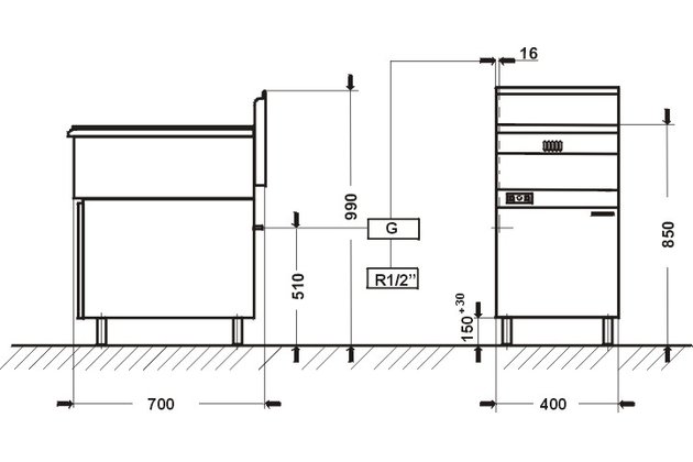 plyn. fritéza linie 700.FG-122
