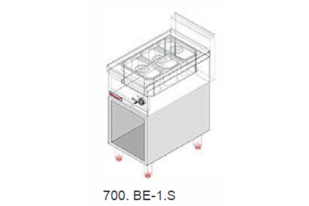 El. vodní lázeň s uzavřenou podestavbou 700.BE-1.S