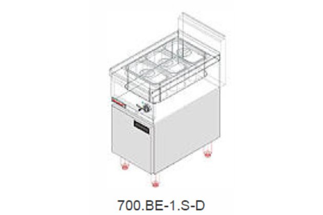 El. vodní lázeň s podestavbou s dvířky 700.BE-1.S-D