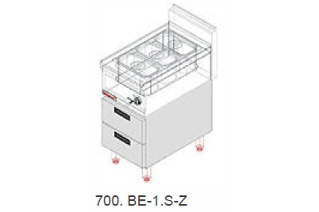 El. vodní lázeň s podestavbou se zásuvkami 700.BE-1.S-Z